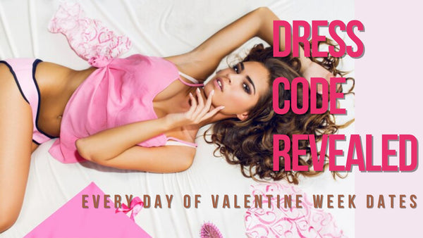 Woman in bed wearing color baby pink babydoll night wear, inspiring valentine week dress code