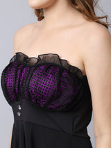 Women's Lace Above Knee Babydoll Dress/ Nightwear Lingerie - Purple