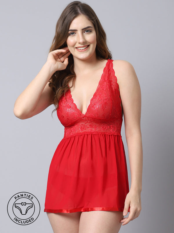 Risky-frisky nights  Exclusive Hamper - Red Overall Lacy