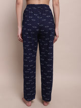 Shararat women's shark print pyjama - Navy blue