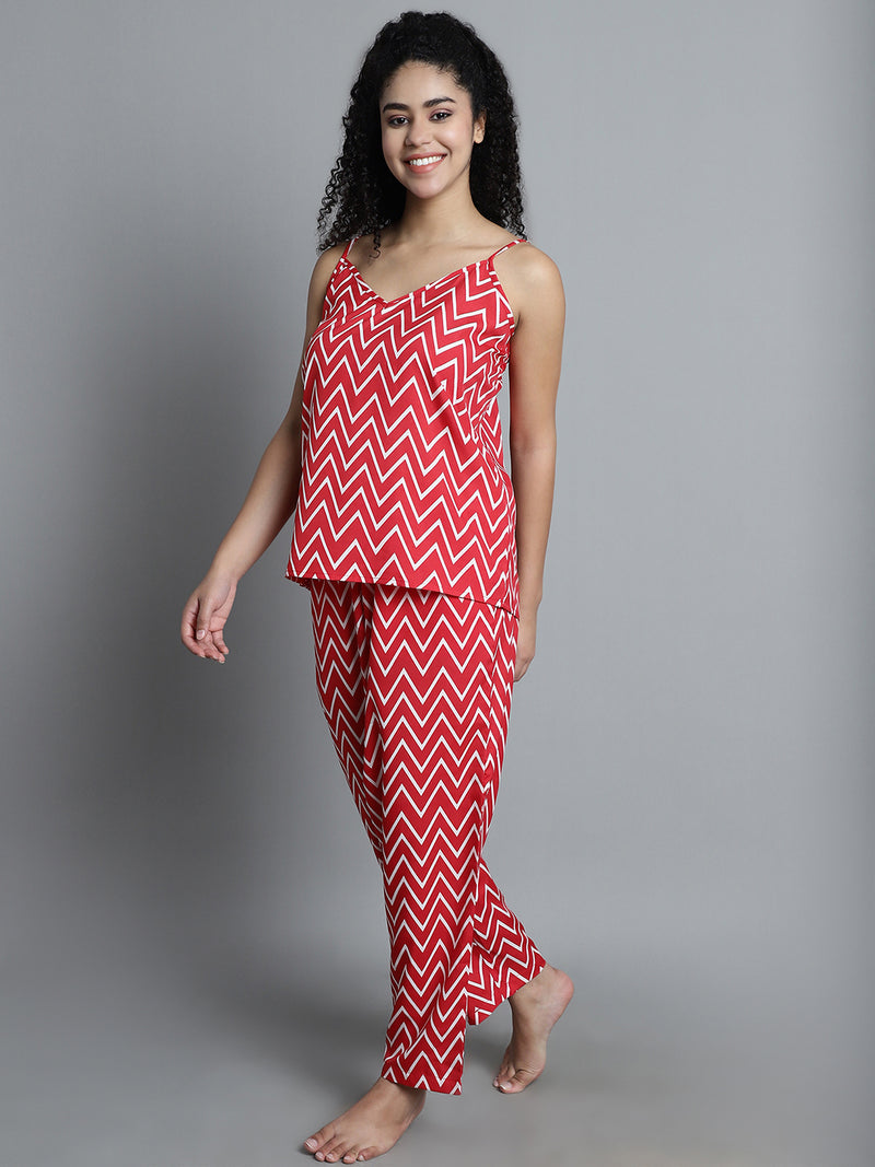 Zigzag Print Pyjama Set
