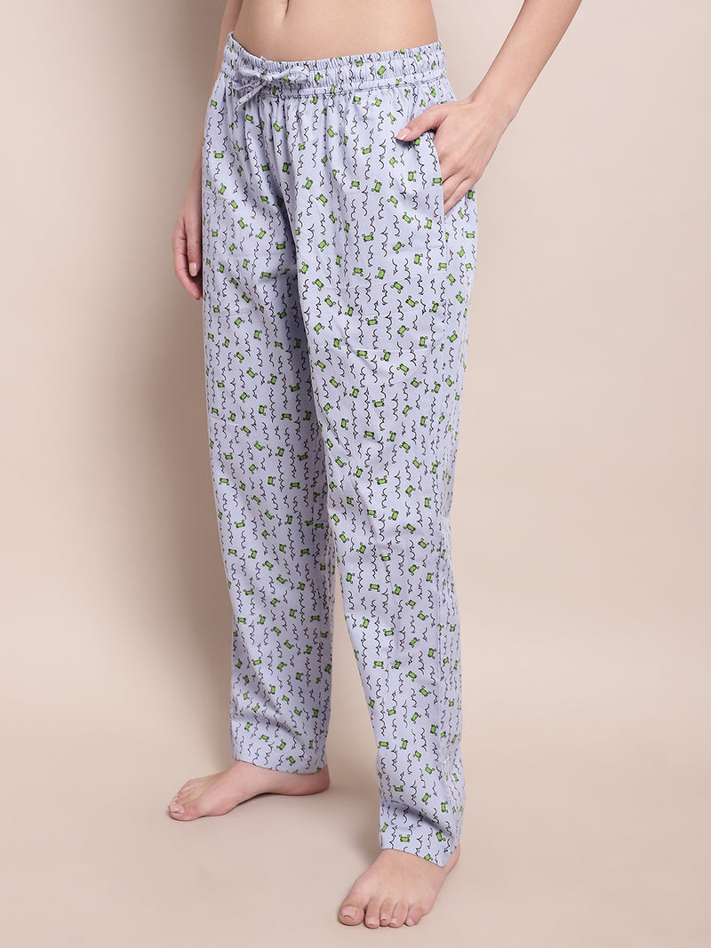 Shararat women's crab print pyjama - Blue