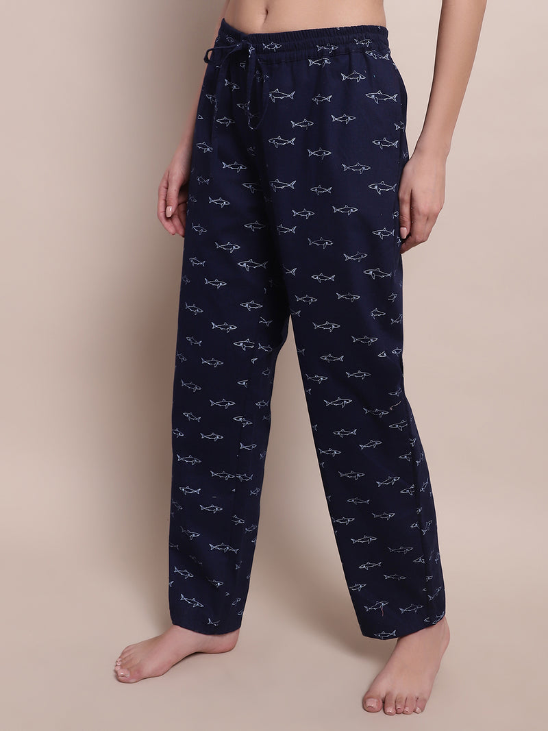 Shark Print Pyjama - Navy blue