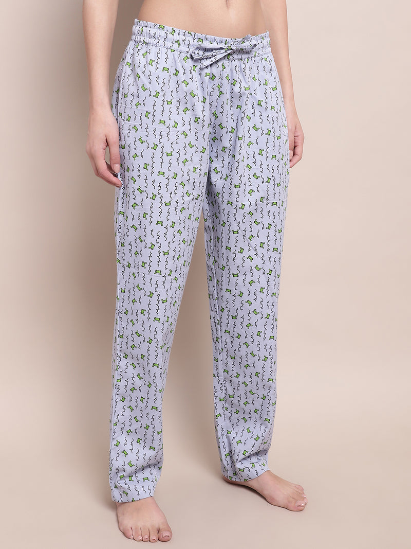 Shararat women's crab print pyjama - Blue