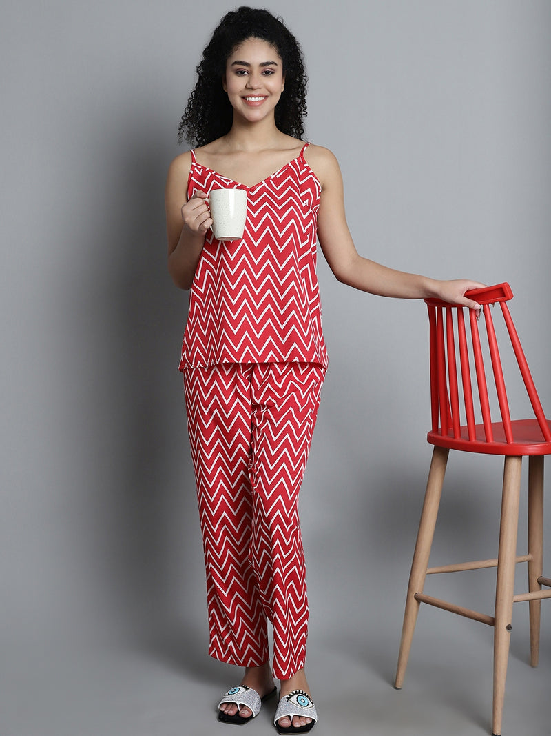 Zigzag Print Pyjama Set