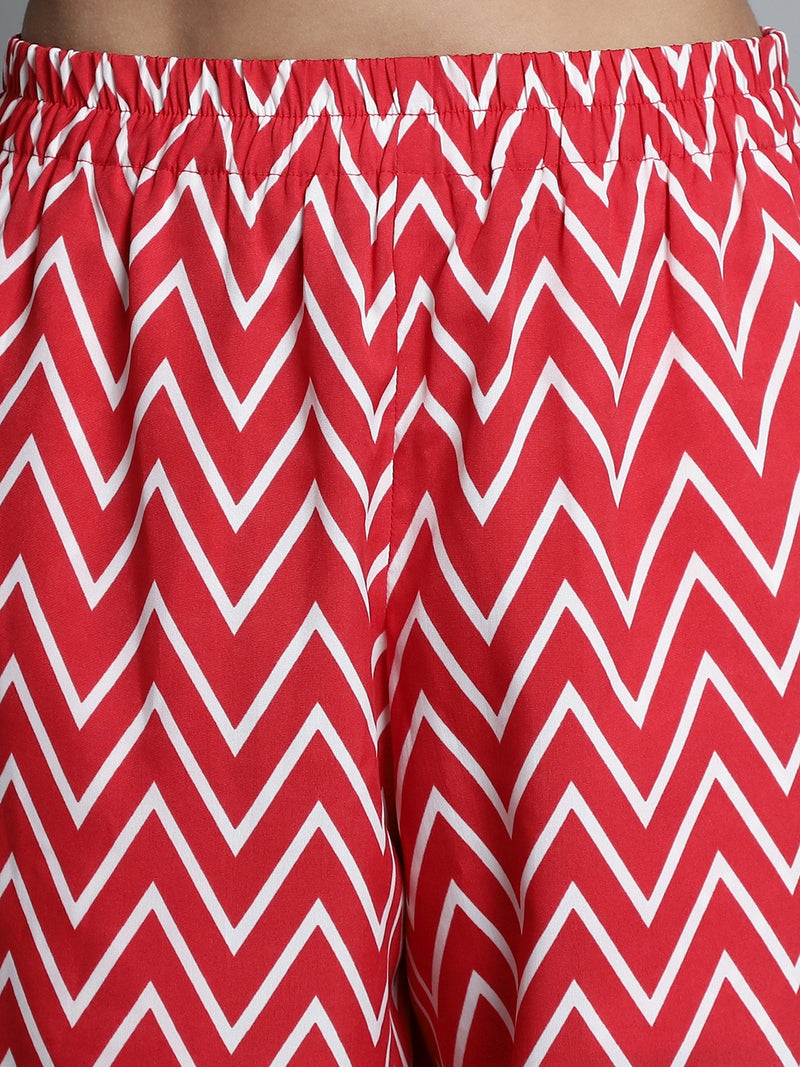 Zigzag Print Pyjama Set