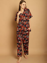 Abstract print multicolored Nightsuit set