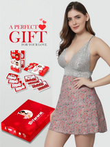 Love hamper Lace Above Knee Babydoll Dress - Grey