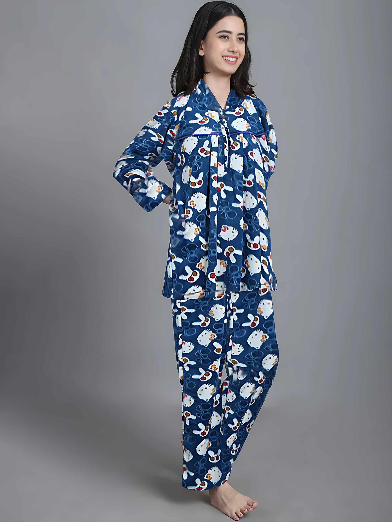 Sleepwear Girls Winter Night Dress Pajama Set Night Wear Cotton