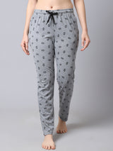 Cotton Knitted Pyjama Bottom/Lounge Pants - Grey