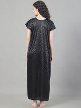 Women's Polyester Sleeveless Night Gown/Nighty, Free Size, Black