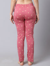 Cotton Knitted Pyjama Bottom/Lounge Pants - Pink