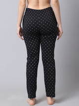 Cotton Knitted Pyjama Bottom/Lounge Pants - Black