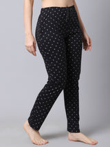 Cotton Knitted Pyjama Bottom/Lounge Pants - Black