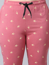 Cotton Knitted Pyjama Bottom/Lounge Pants - Pink