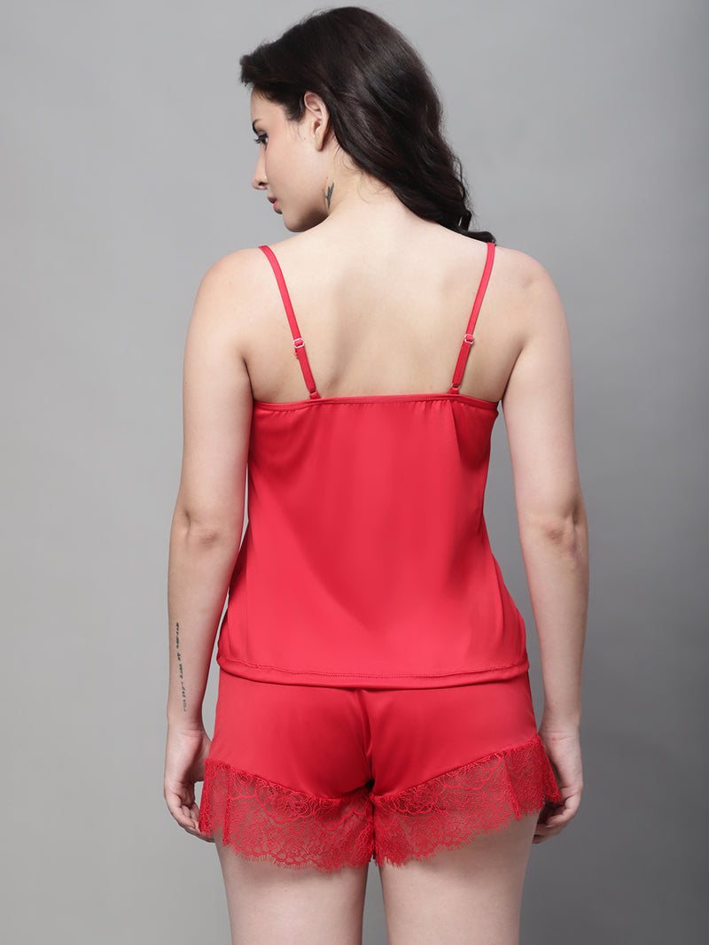 Women's Lace Above Knee Babydoll Dress/ Nightwear Lingerie - Red