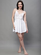 Babydoll Elegant Lacy Dress - White
