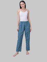 Leaf Print Pyjama - Blue & White