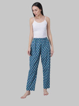 Leaf Print Pyjama - Blue & White