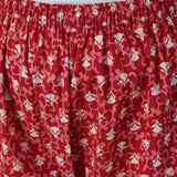 Red and White Cotton Leaf Print Women's Pyjama