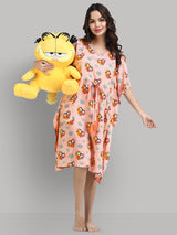 Women's Love Struck Garfield Printed Kaftan With Pocket Free size: S to XL