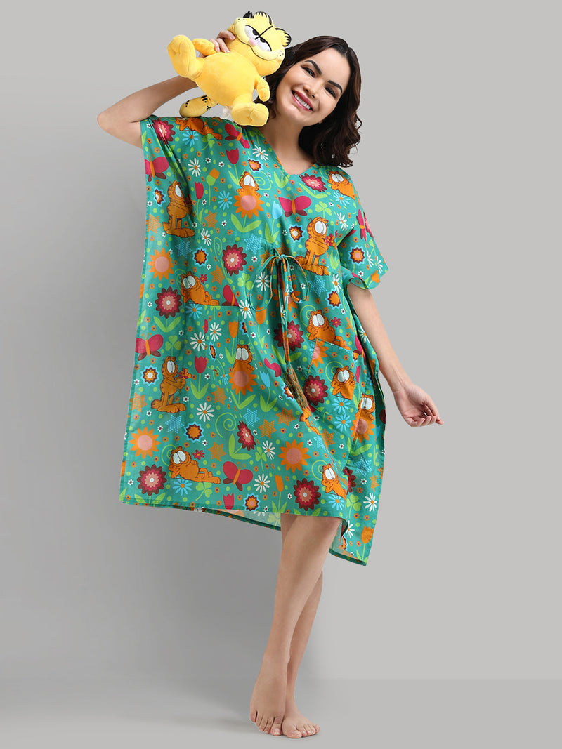 Women's Just A Friday Person Garfield Printed Kaftan With Pocket Free size: S to XL