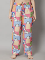 Women's Chromatic Dramatic Garfield Pyjama/Lounge Pants- Pink