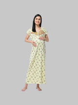 Green Women's Floral Print Hosiery Maternity Feeding Night