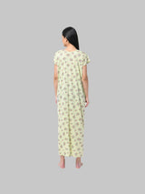 Green Women's Floral Print Hosiery Maternity Feeding Night