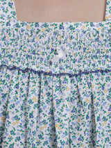 Blue Women's Sleeveless Frill Cotton Nighty For Women by Shararat