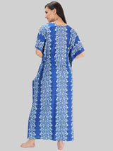 Blue and White Booti Print Cotton Kaftan by Shararat