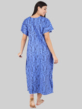 Blue Wave Print Cotton Kaftan by Shararat