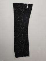 Babydoll Overall Lacy strappy Dress With Gloves- Black