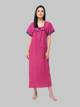 Pink & Blue Women's Floral Print Nighty
