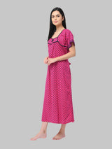 Pink & Blue Women's Floral Print Nighty