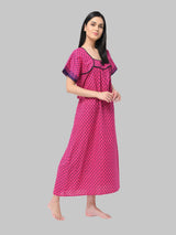 Pink & Blue Women's Floral Print Nighty