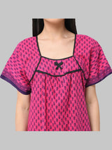 Pink & Blue Women's Floral Print Nighty