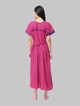 Pink & Blue Women's Floral Print Nighty