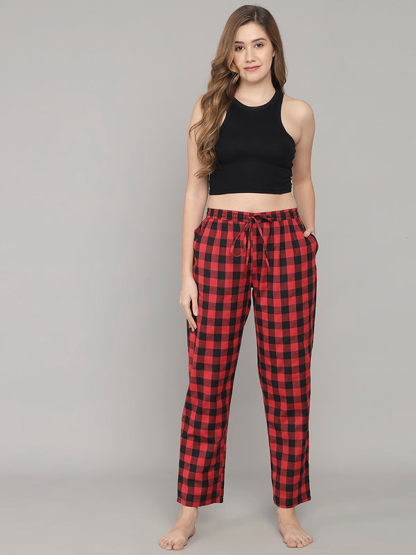 Comfy Checks Pyjama - Red & Black