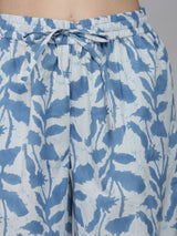 Blue Leaf Women's Cotton Pyjama by Shararat