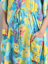 Women's F Is For Friends SpongeBob Printed Kaftan With Pocket Free size: S to XL