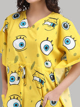 Women's All eyes on SpongeBob Printed Kaftan With Pocket Free size: S to XL