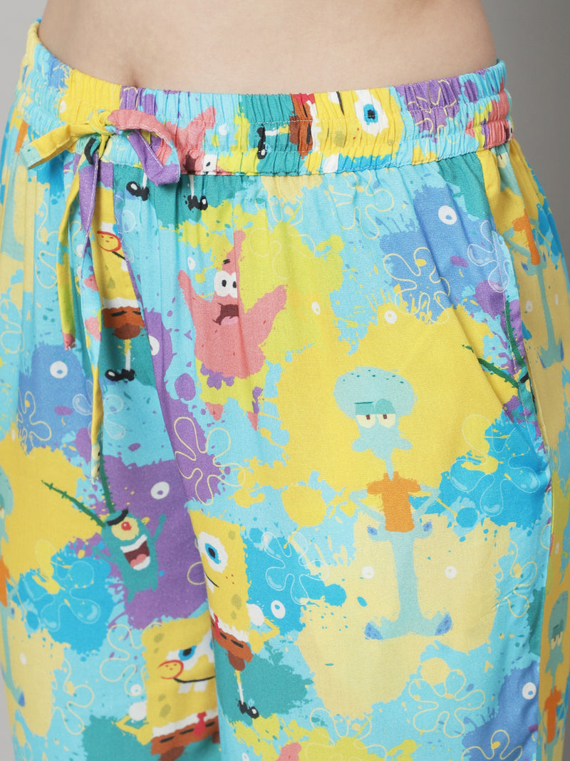 Women's F Is For Friends Spongebob Pyjama/Lounge Pants - Blue