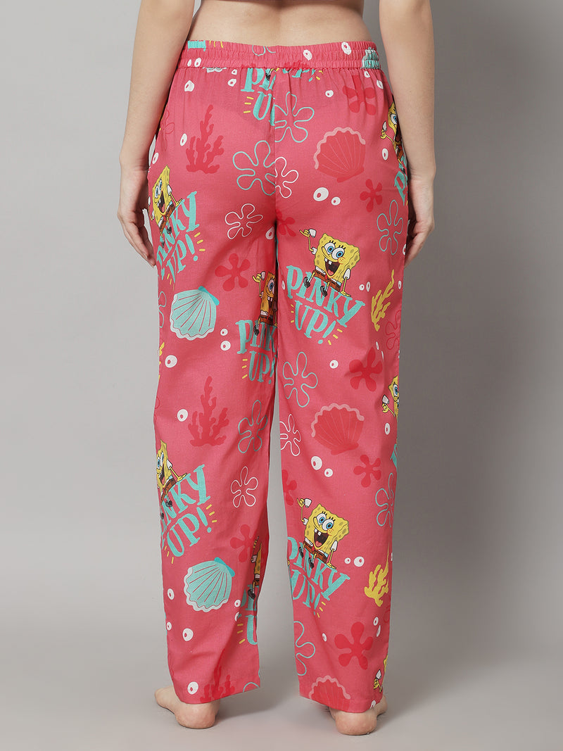 Women's Pinky Up! Spongebob Pyjama/Lounge Pants - Pink
